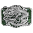 Oriental Dragon  Enameled Belt Buckle